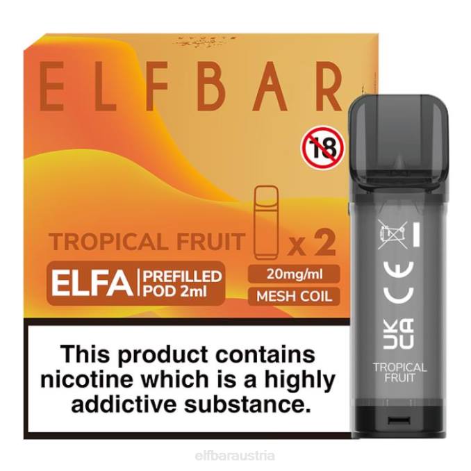 Elfbar Elfa vorgefüllte Kapsel – 2 ml – 20 mg (2 Packungen) 4840K120 Tropische Frucht
