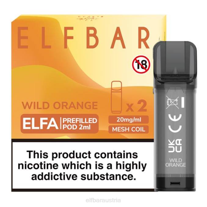 Elfbar Elfa vorgefüllte Kapsel – 2 ml – 20 mg (2 Packungen) 4840K133 wilde Orange