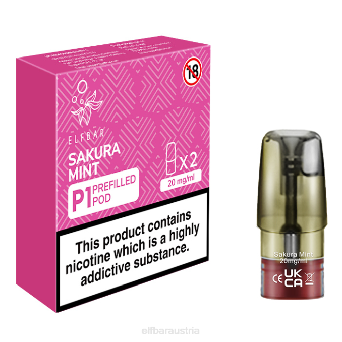 Elfbar Mate 500 P1 vorgefüllte Kapseln – 20 mg (2 Packungen) Sakura-Minze 4840K167